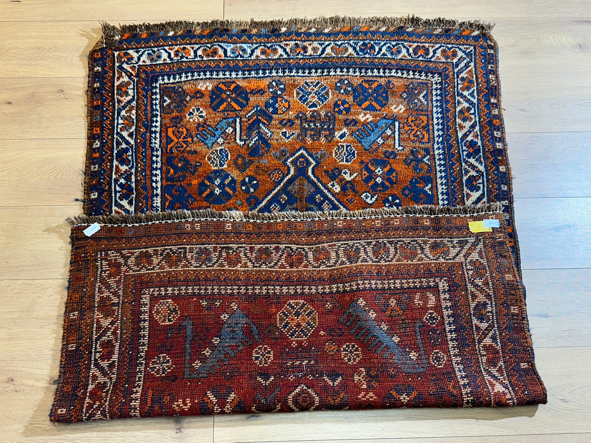 Antiker Orientteppich handgeknüpft Ghashghai 160x110 cm