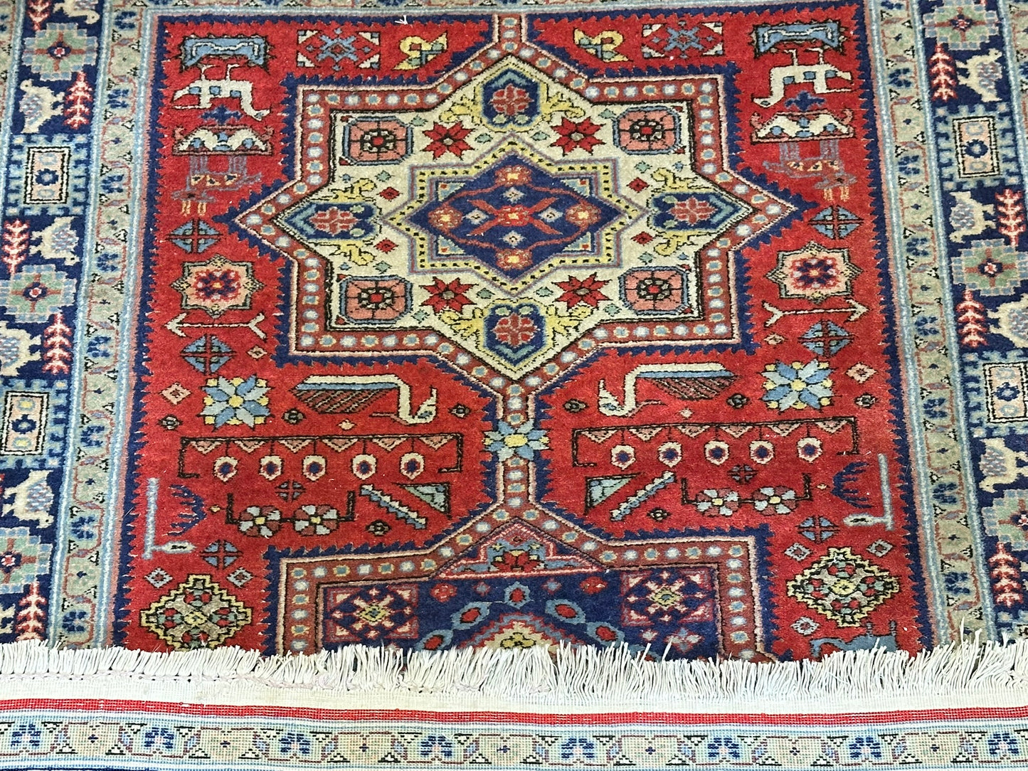Orientteppich handgeknüpft debend Kazak 145x87 cm
