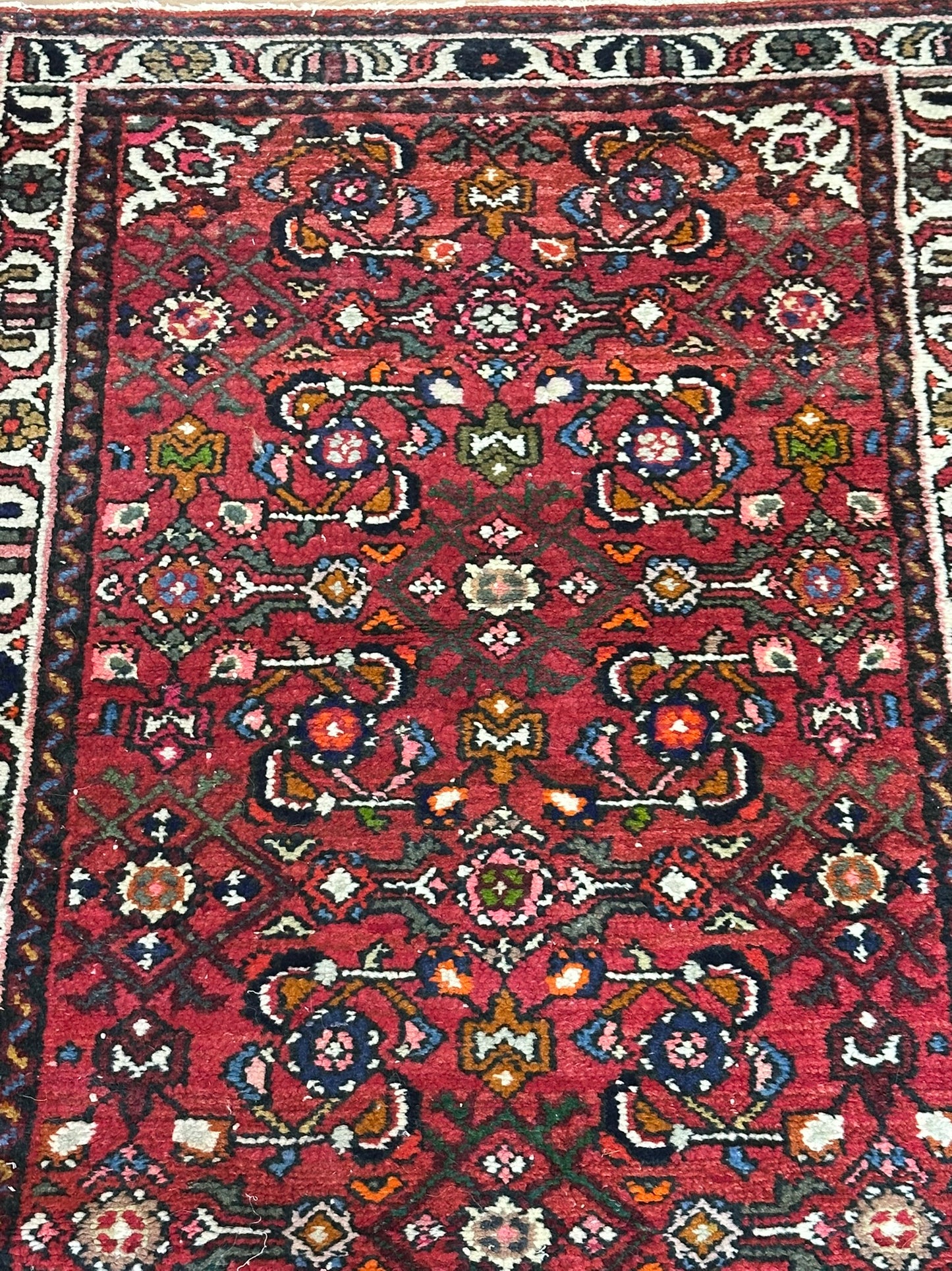 Orientteppich handgeknüpft Hamadan Läufer 300x80 cm