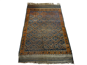 Antiker Orientteppich handgeknüpft Belutsch 197x115 cm