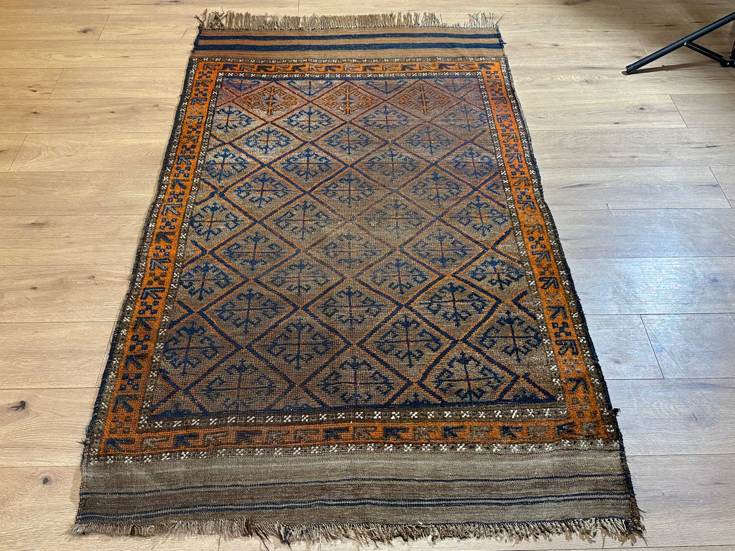 Antiker Orientteppich handgeknüpft Belutsch 197x115 cm