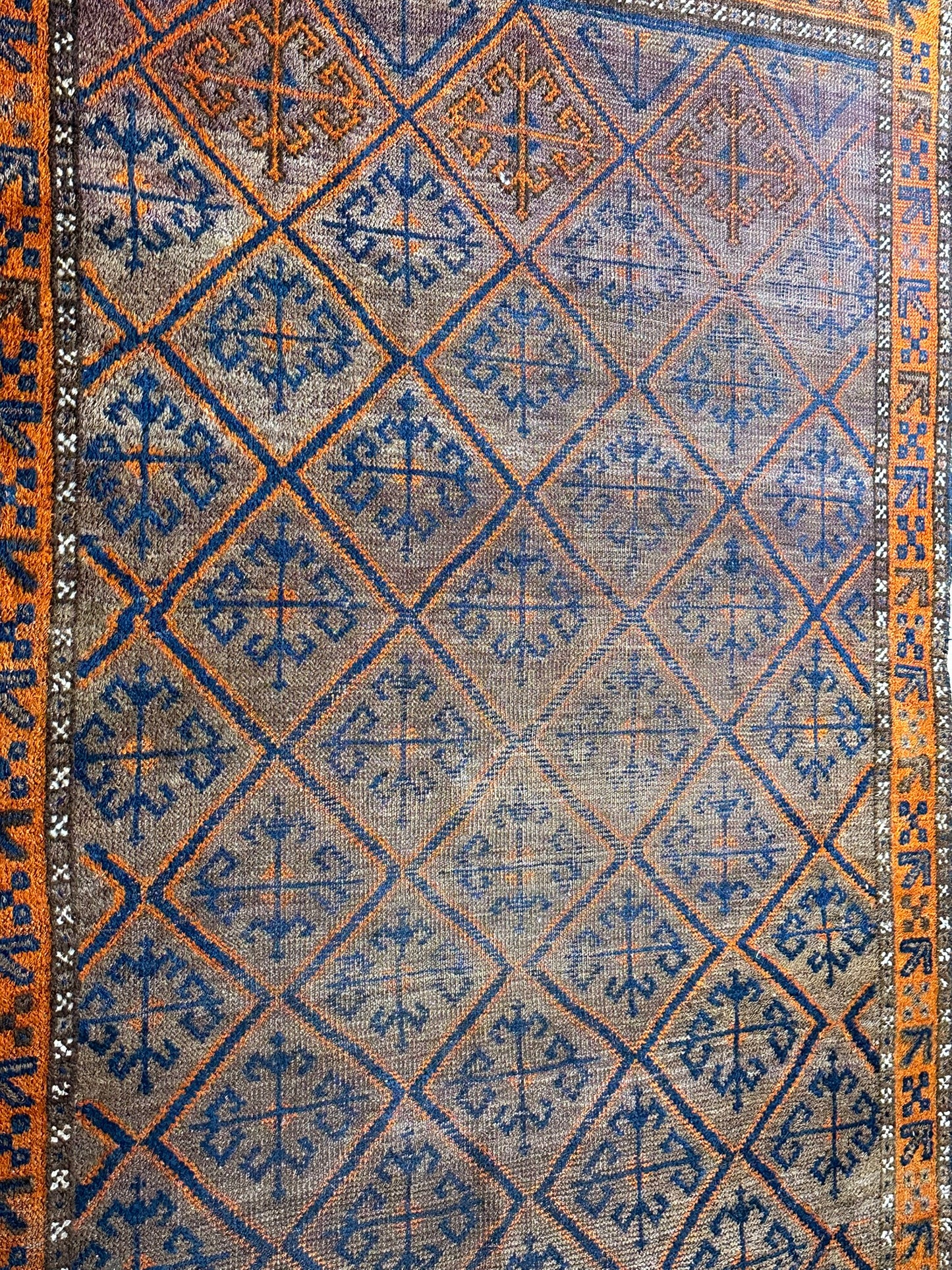 Antiker Orientteppich handgeknüpft Belutsch 197x115 cm