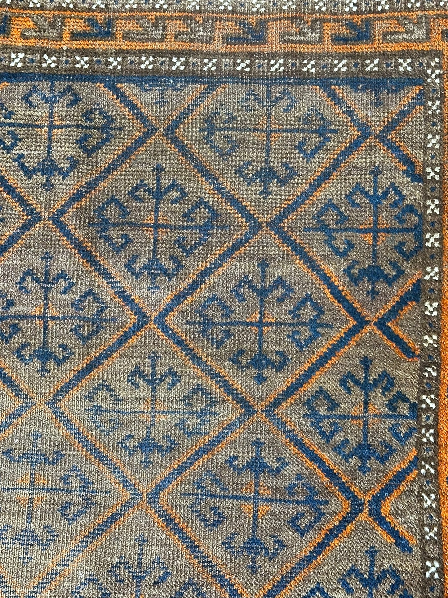Antiker Orientteppich handgeknüpft Belutsch 197x115 cm