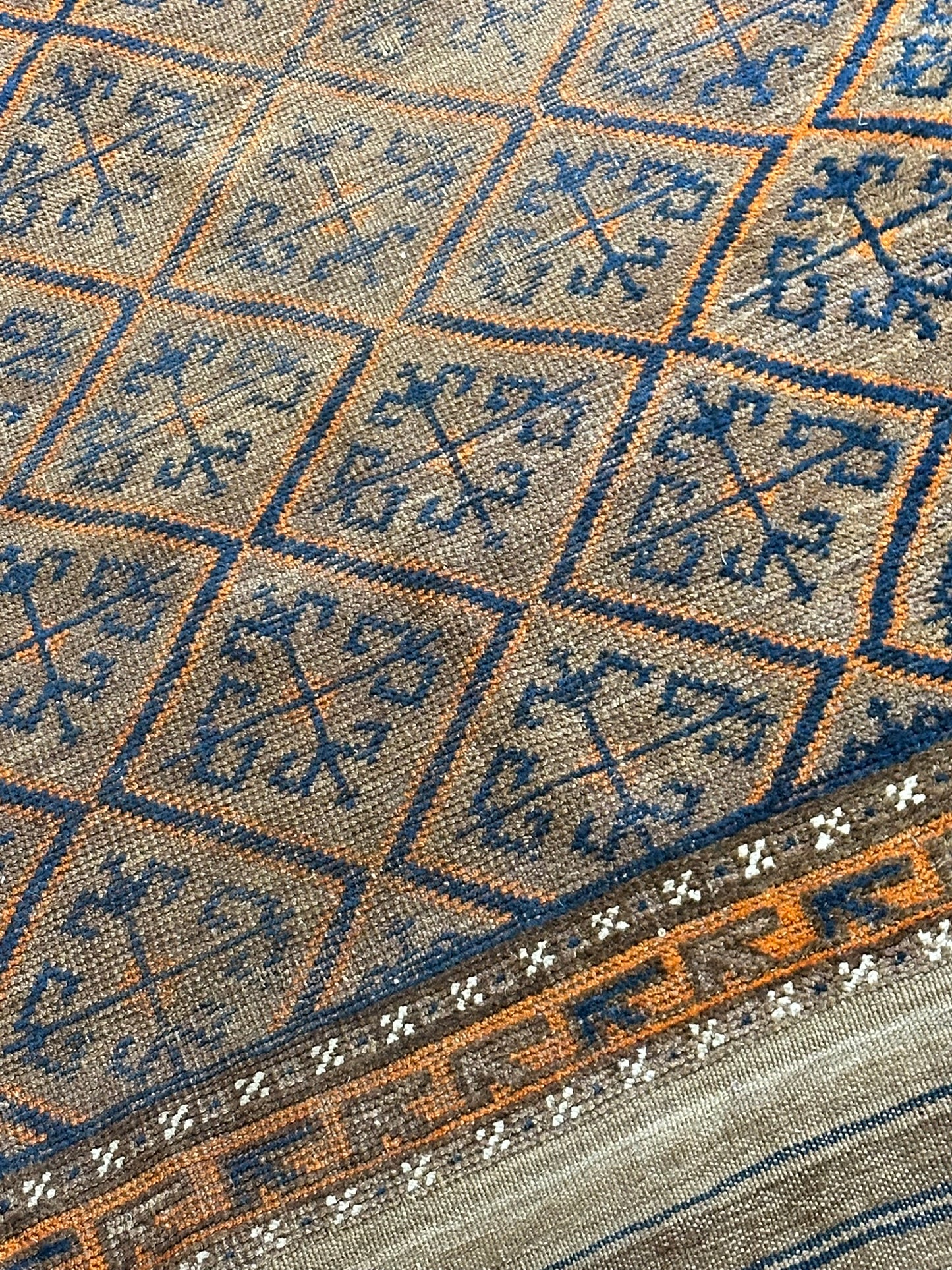 Antiker Orientteppich handgeknüpft Belutsch 197x115 cm