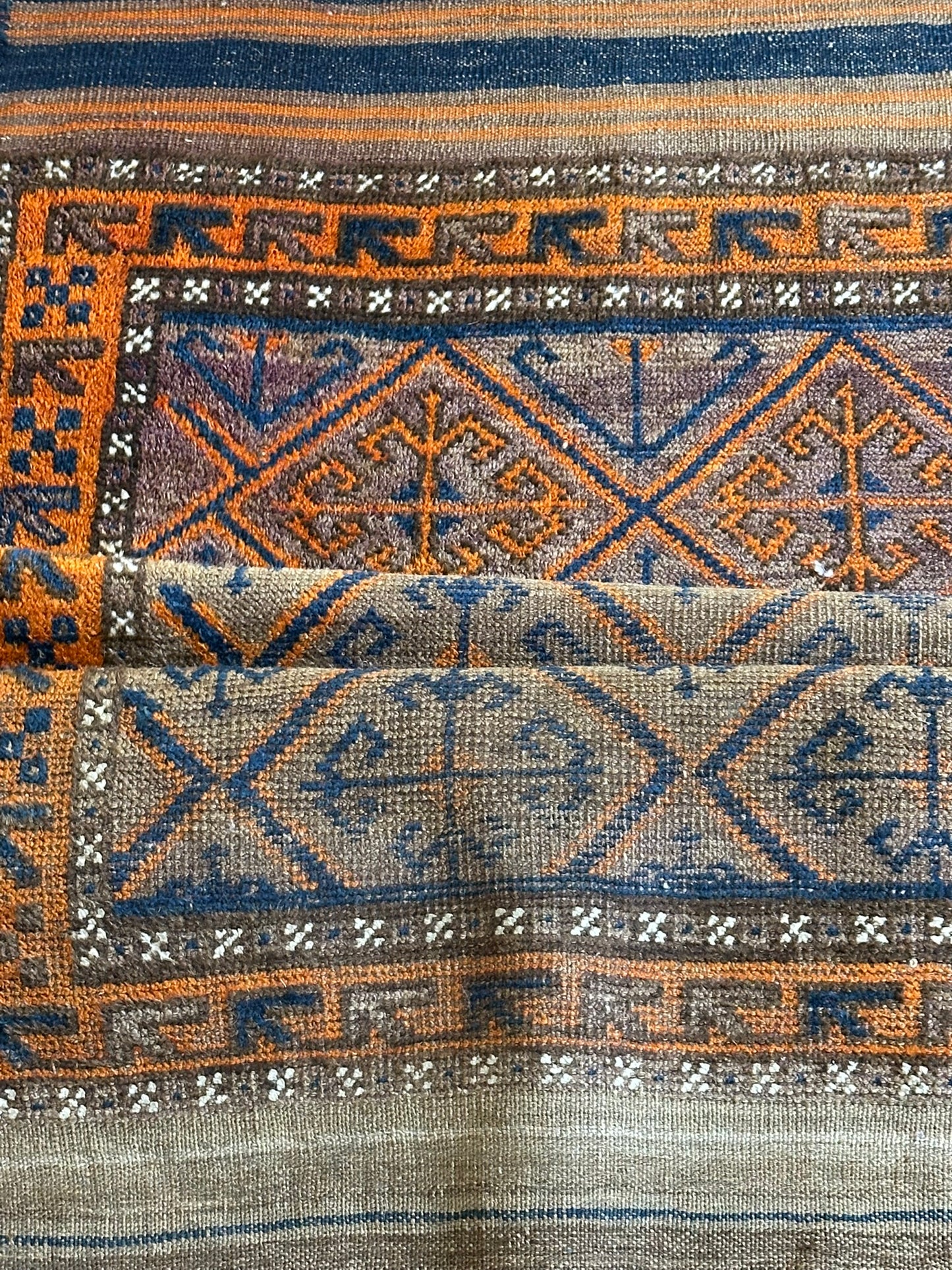 Antiker Orientteppich handgeknüpft Belutsch 197x115 cm