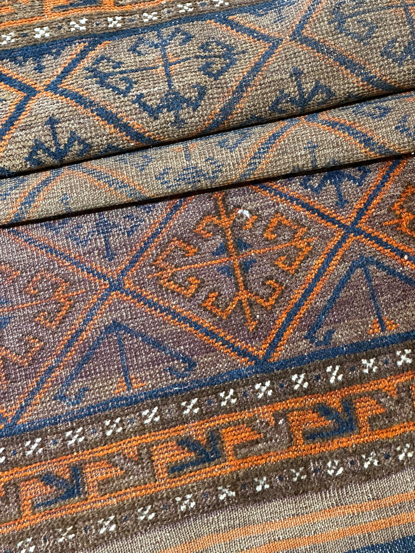 Antiker Orientteppich handgeknüpft Belutsch 197x115 cm