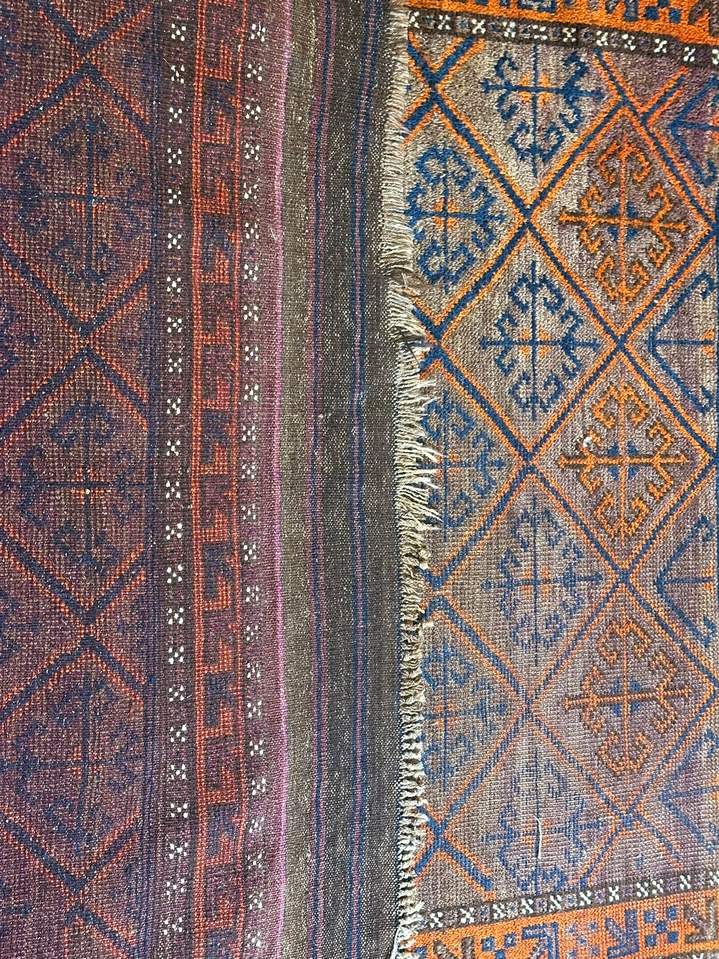 Antiker Orientteppich handgeknüpft Belutsch 197x115 cm