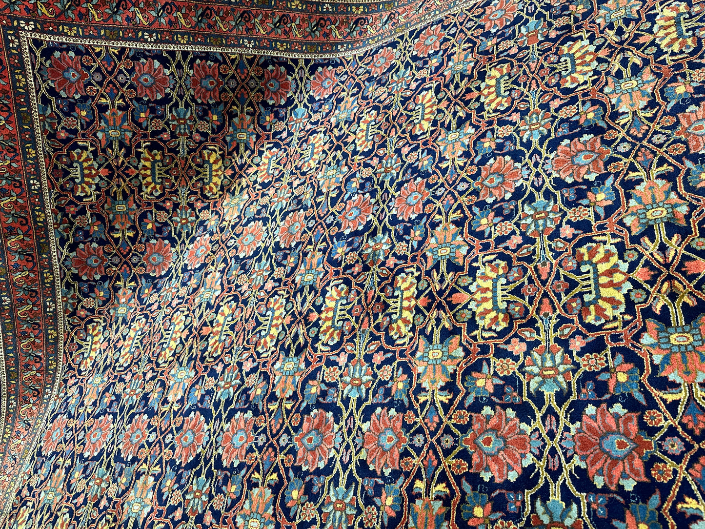 Handgeknüpfter Orientteppich - Indien Herati Bidjar Naturfarben 350x260cm