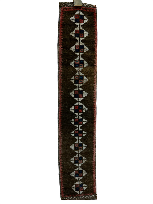 Antik Orientteppich handgeknüpft Zeltbehang naturfarben 84x17 cm