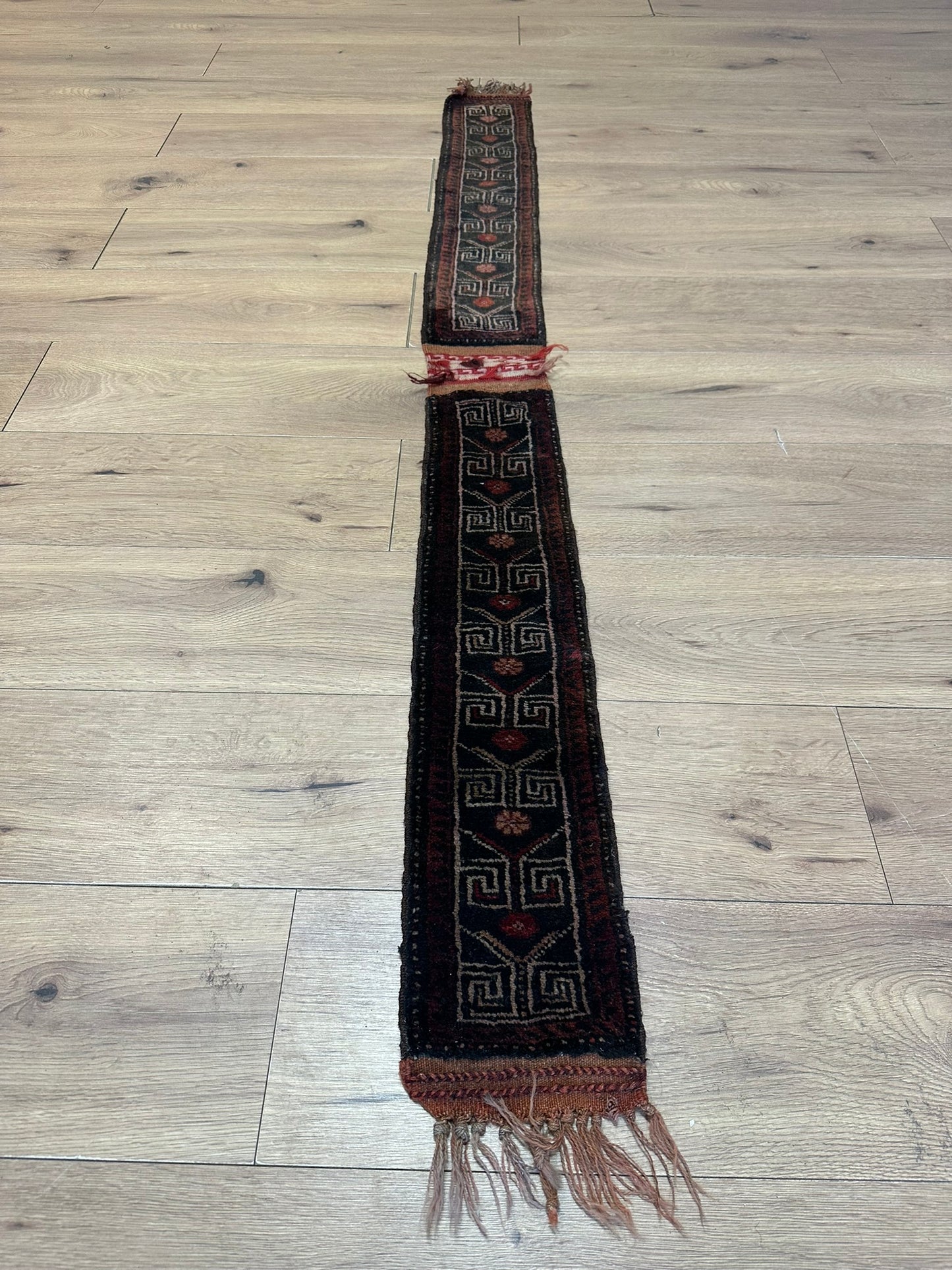 Antik Orientteppich handgeknüpft Zeltbehang naturfarben 180x17 cm