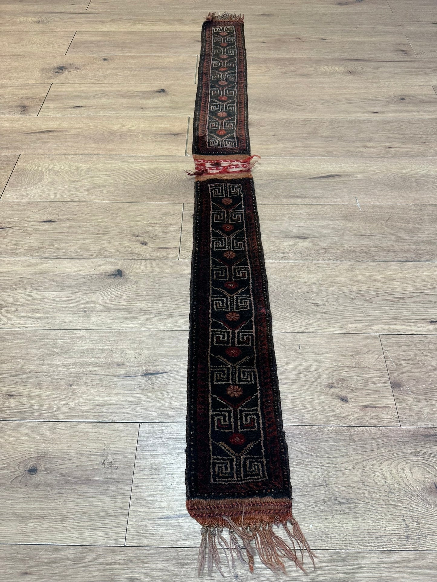 Antik Orientteppich handgeknüpft Zeltbehang naturfarben 180x17 cm