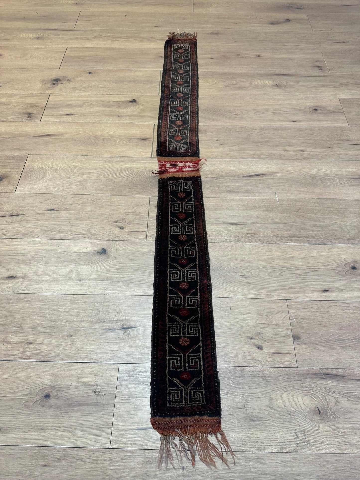 Antik Orientteppich handgeknüpft Zeltbehang naturfarben 180x17 cm