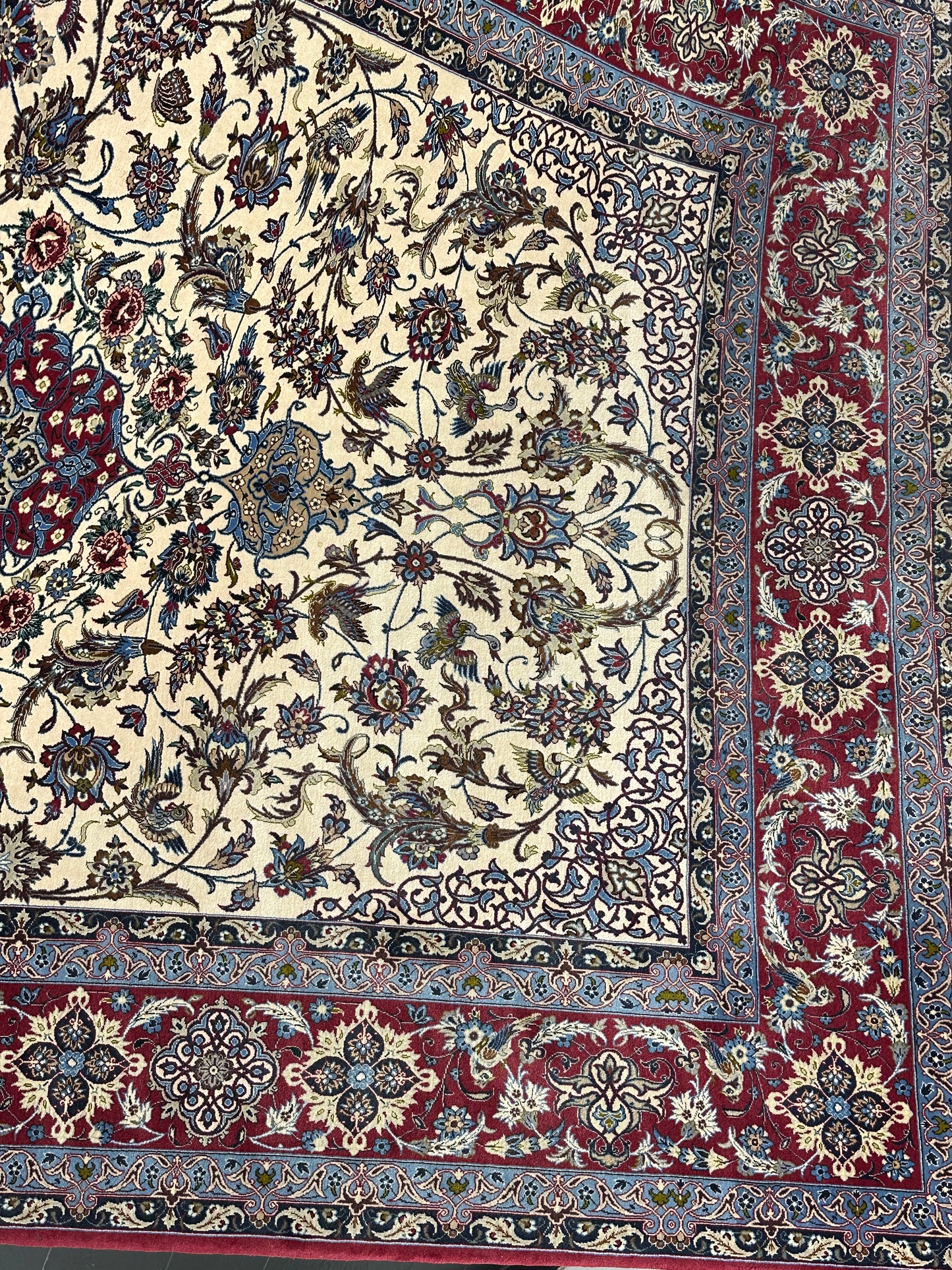 Handgeknüpfter Perser Orientteppich  Isfahan Kork-auf-Seide 240x160 cm