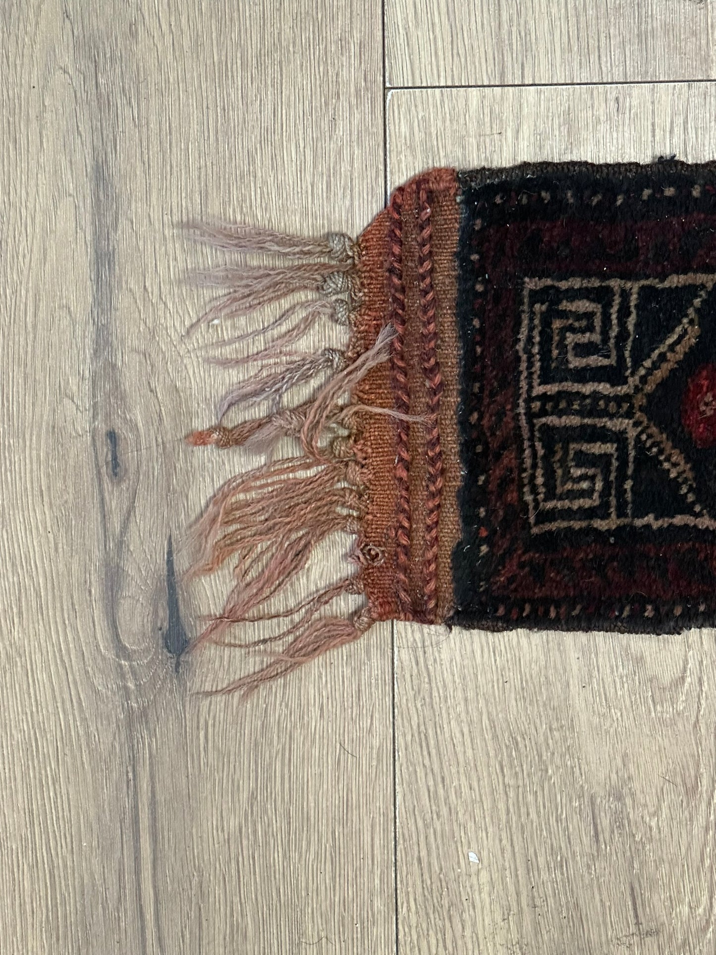 Antik Orientteppich handgeknüpft Zeltbehang naturfarben 180x17 cm