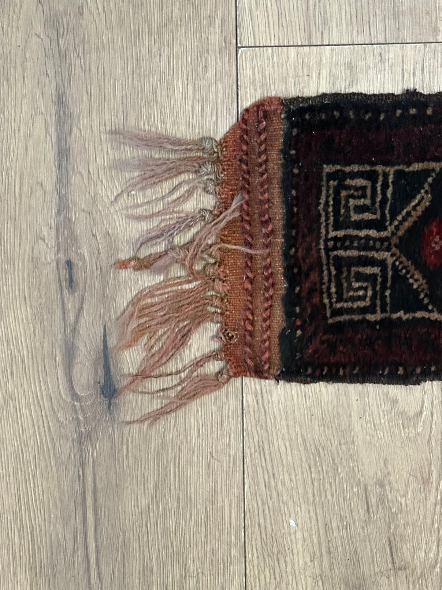 Antik Orientteppich handgeknüpft Zeltbehang naturfarben 180x17 cm