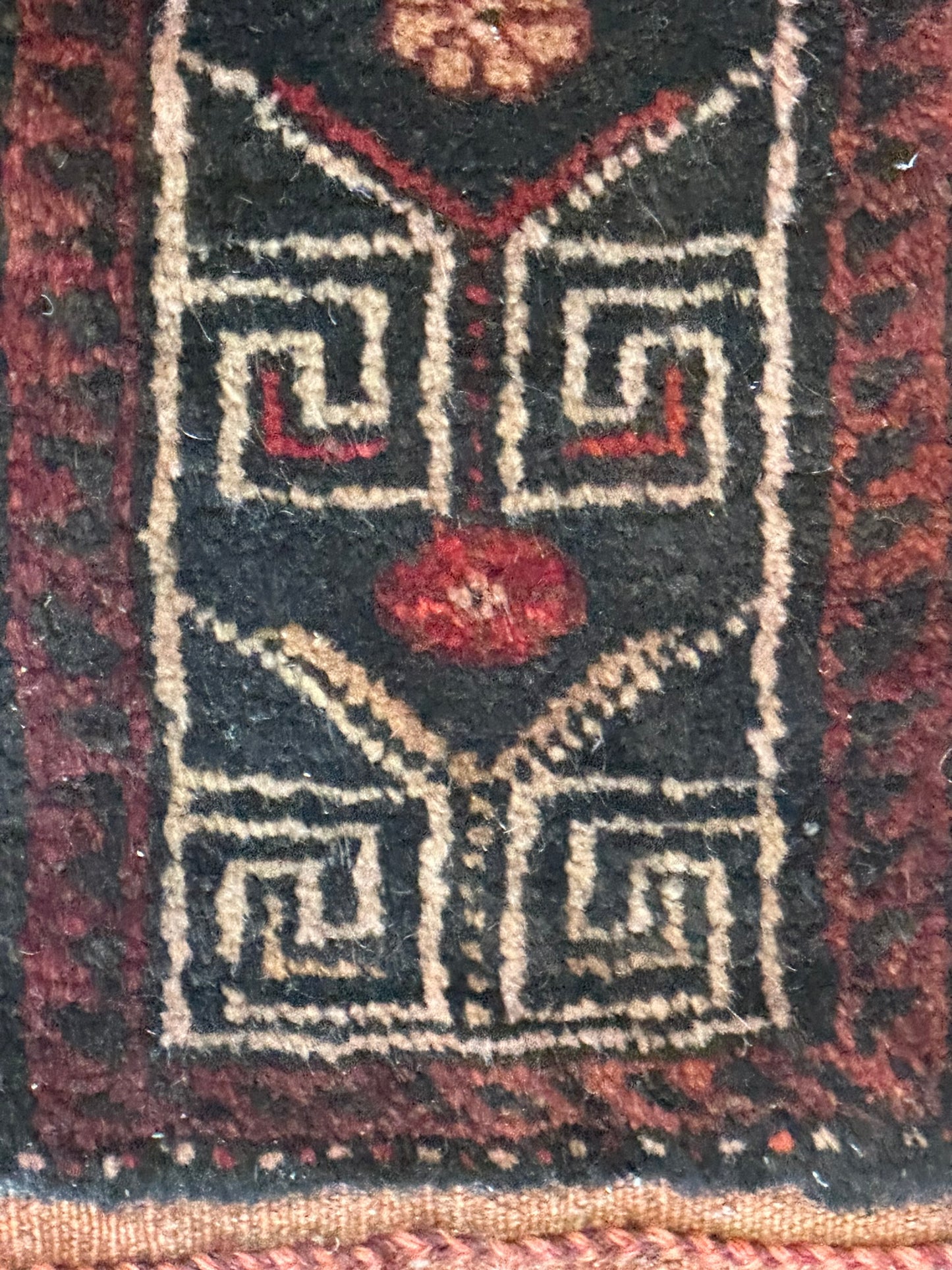 Antik Orientteppich handgeknüpft Zeltbehang naturfarben 180x17 cm