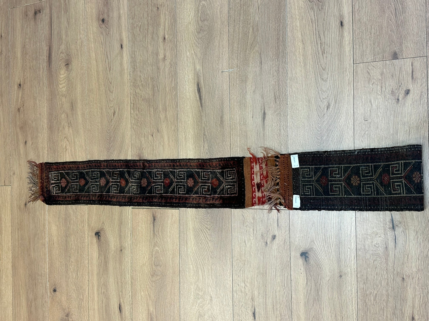 Antik Orientteppich handgeknüpft Zeltbehang naturfarben 180x17 cm