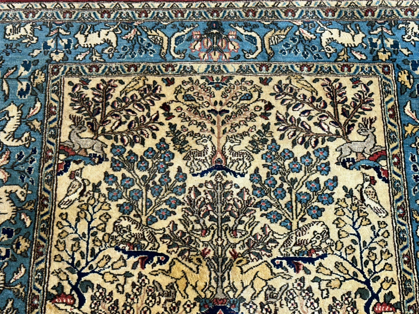 Handgeknüpfter Ghom Orientteppich mit Jagdmotiv 155 x 103 cm