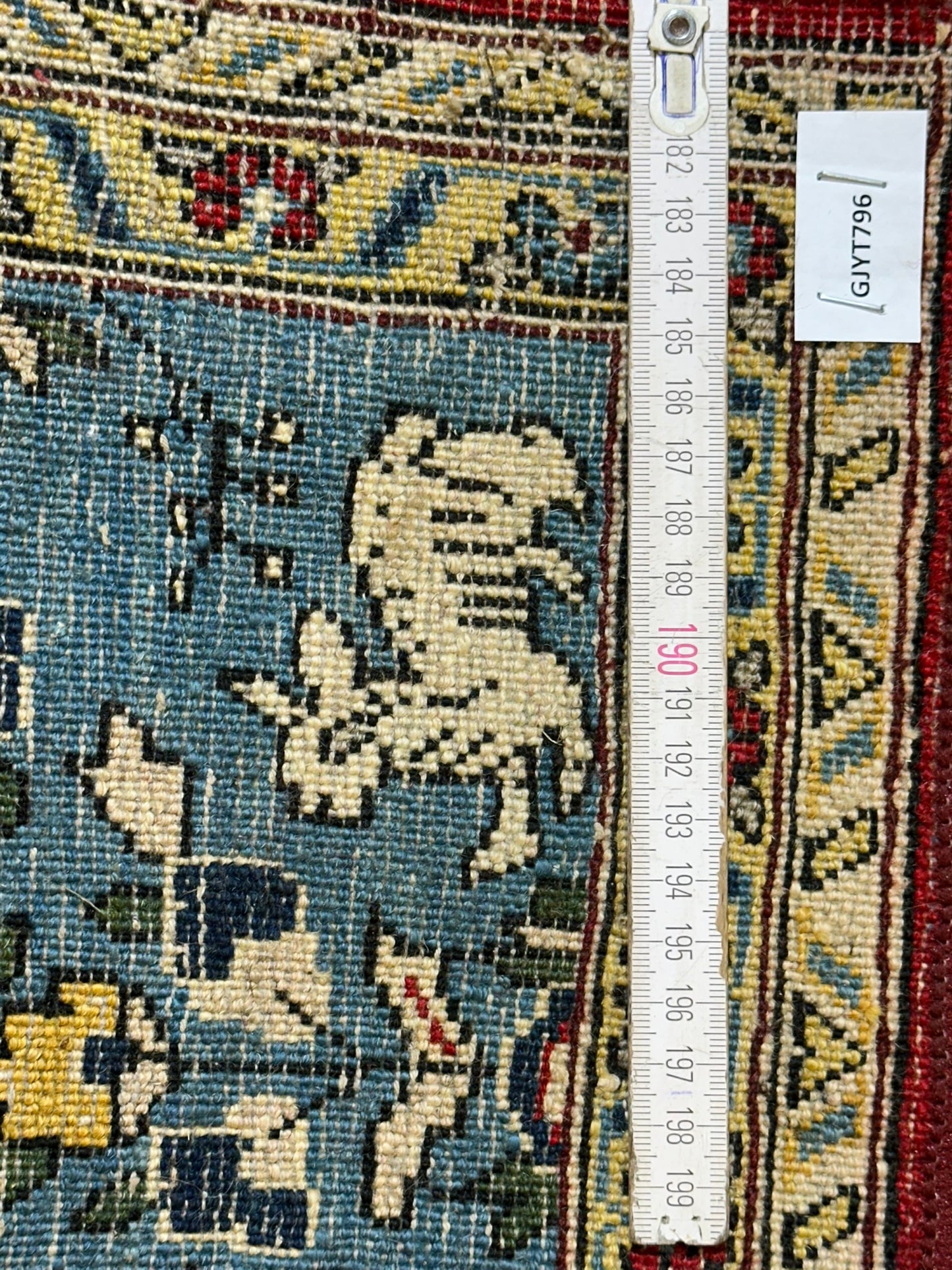 Handgeknüpfter Ghom Orientteppich mit Jagdmotiv 155 x 103 cm