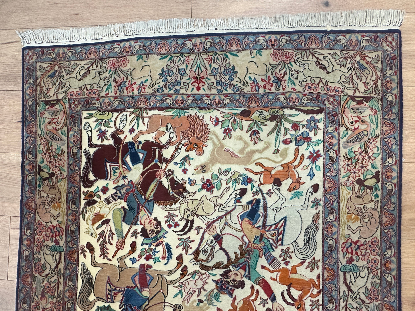 Handgeknüpfter Perser Orientteppich - Feiner Isfahan Kork auf Seide 170x100cm