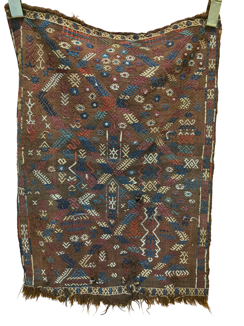 Antik Orientteppich handgeknüpft Anatolien Kelim naturfarben 85x60 cm