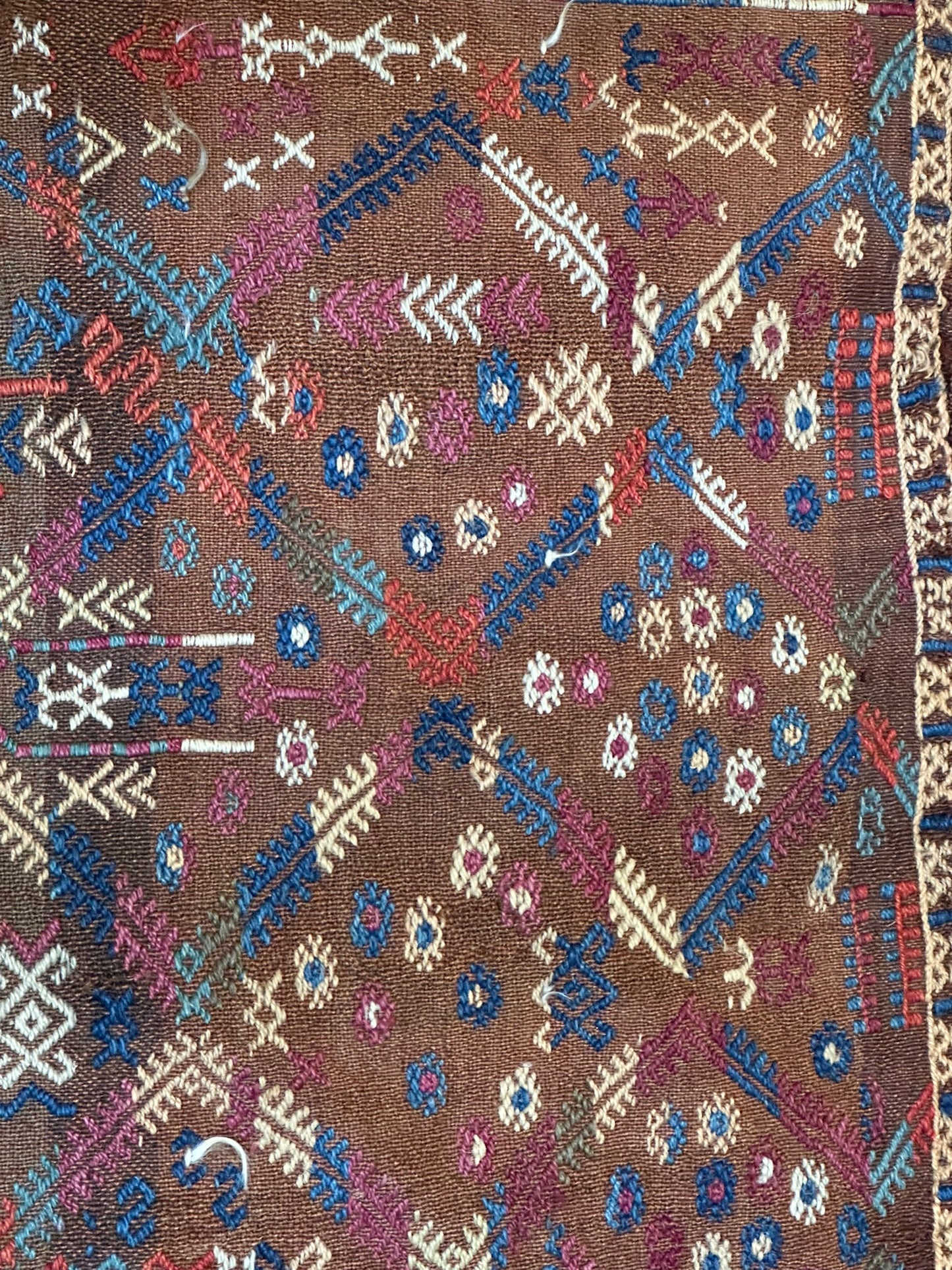 Antik Orientteppich handgeknüpft Anatolien Kelim naturfarben 85x60 cm