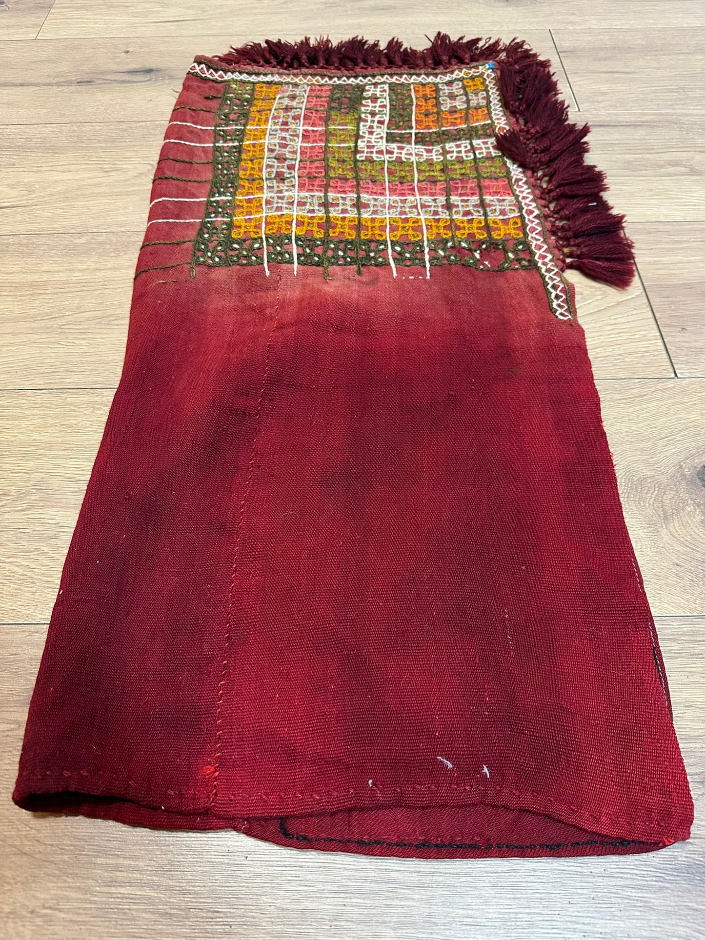 Antik Orientteppich handgeknüpft Anatolien Kelim Nturfarben 78x38 cm