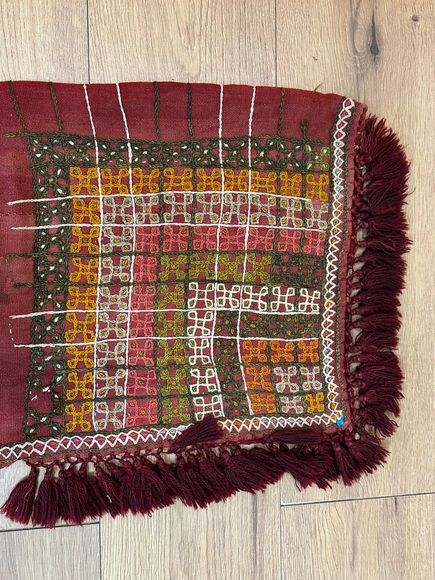 Antik Orientteppich handgeknüpft Anatolien Kelim Nturfarben 78x38 cm