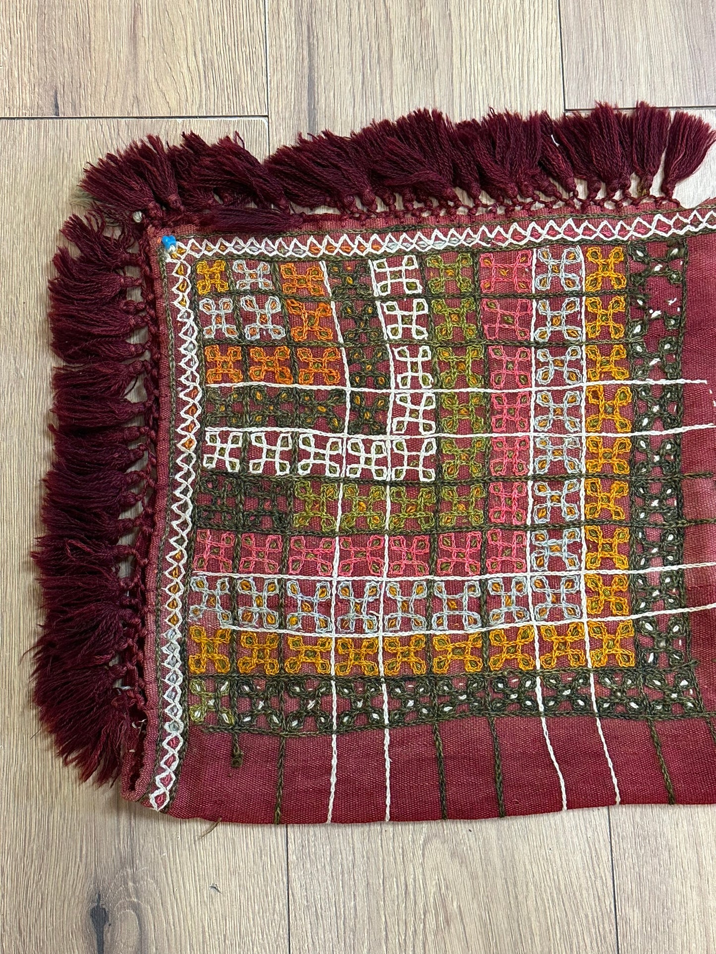Antik Orientteppich handgeknüpft Anatolien Kelim Nturfarben 78x38 cm