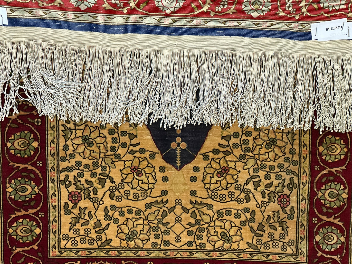 Orientteppich handgeknüpft Hereke Seide 74x45 cm
