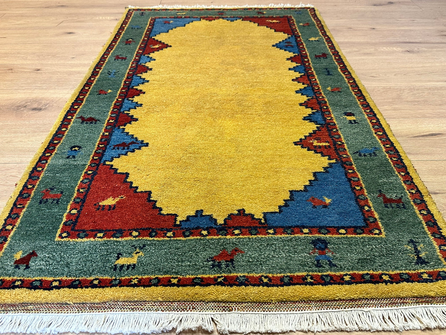 Handgeknüpfter Gabbeh Teppich Indien 157 x 97 cm