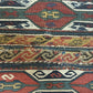 Antik Orientteppich handgeknüpft Sumack Kelim Naturfarben 50x45 cm