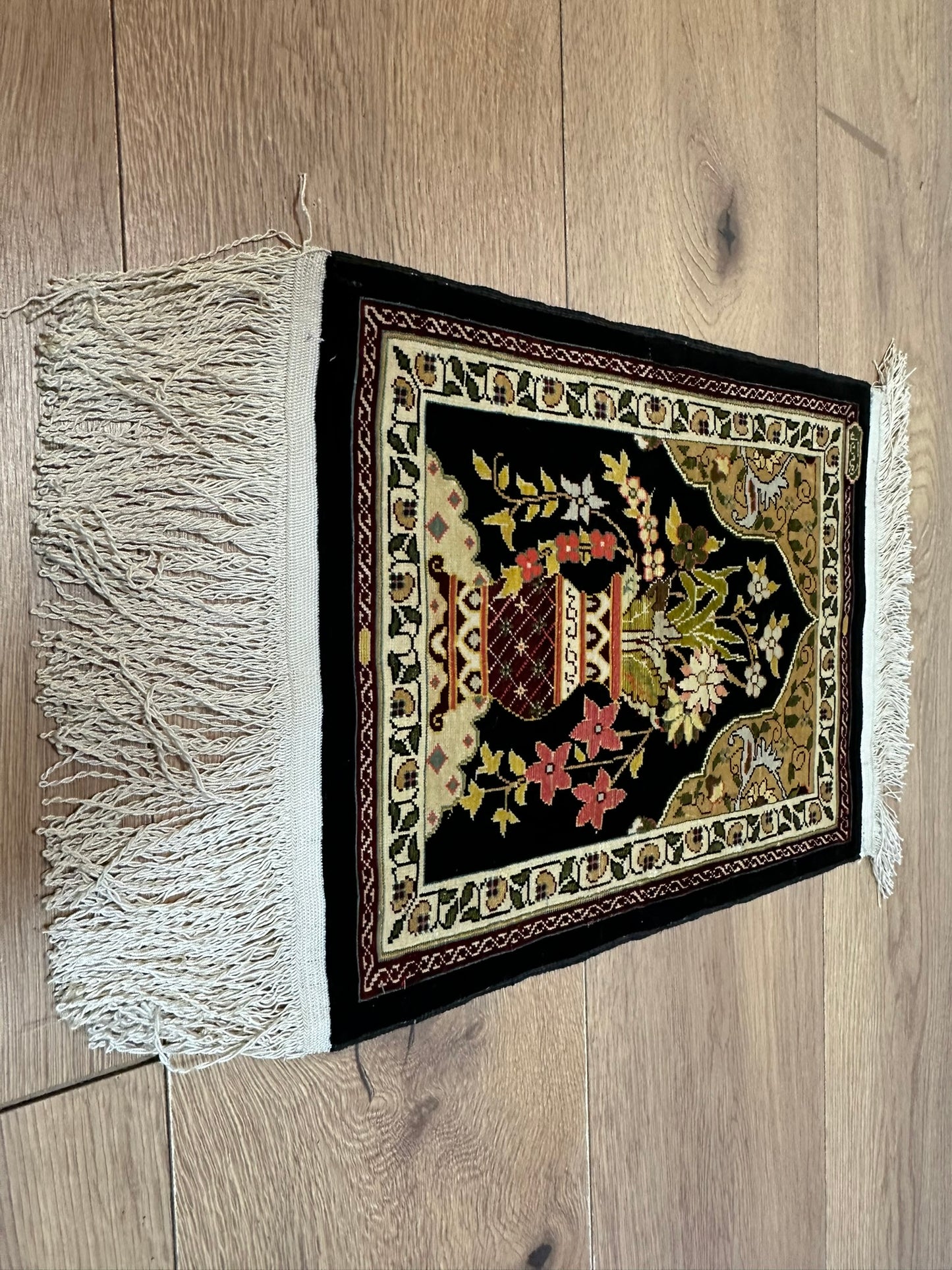 Orientteppich handgeknüpft Hereke Seide Lebensbaum 40x30 cm