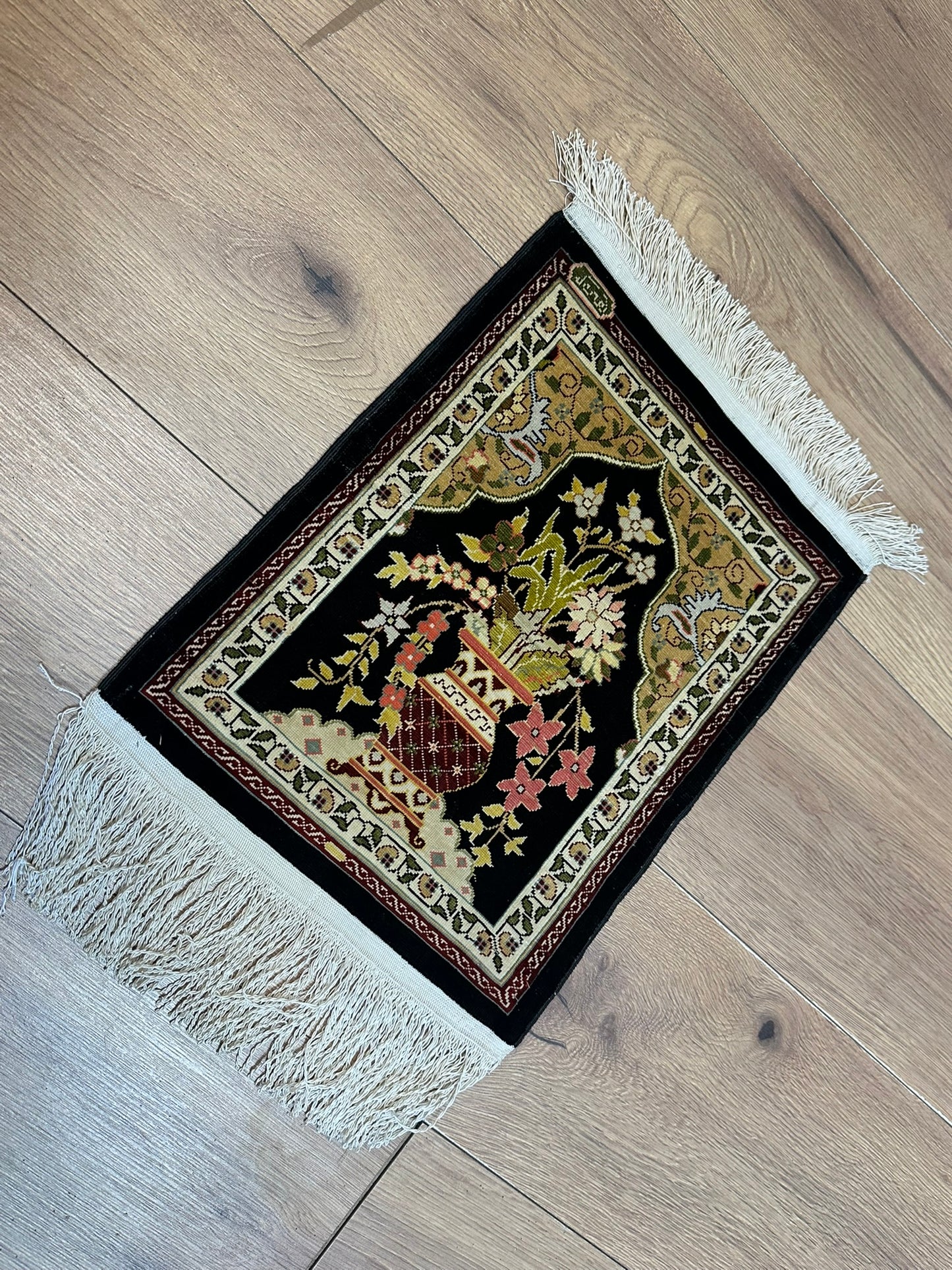 Orientteppich handgeknüpft Hereke Seide Lebensbaum 40x30 cm