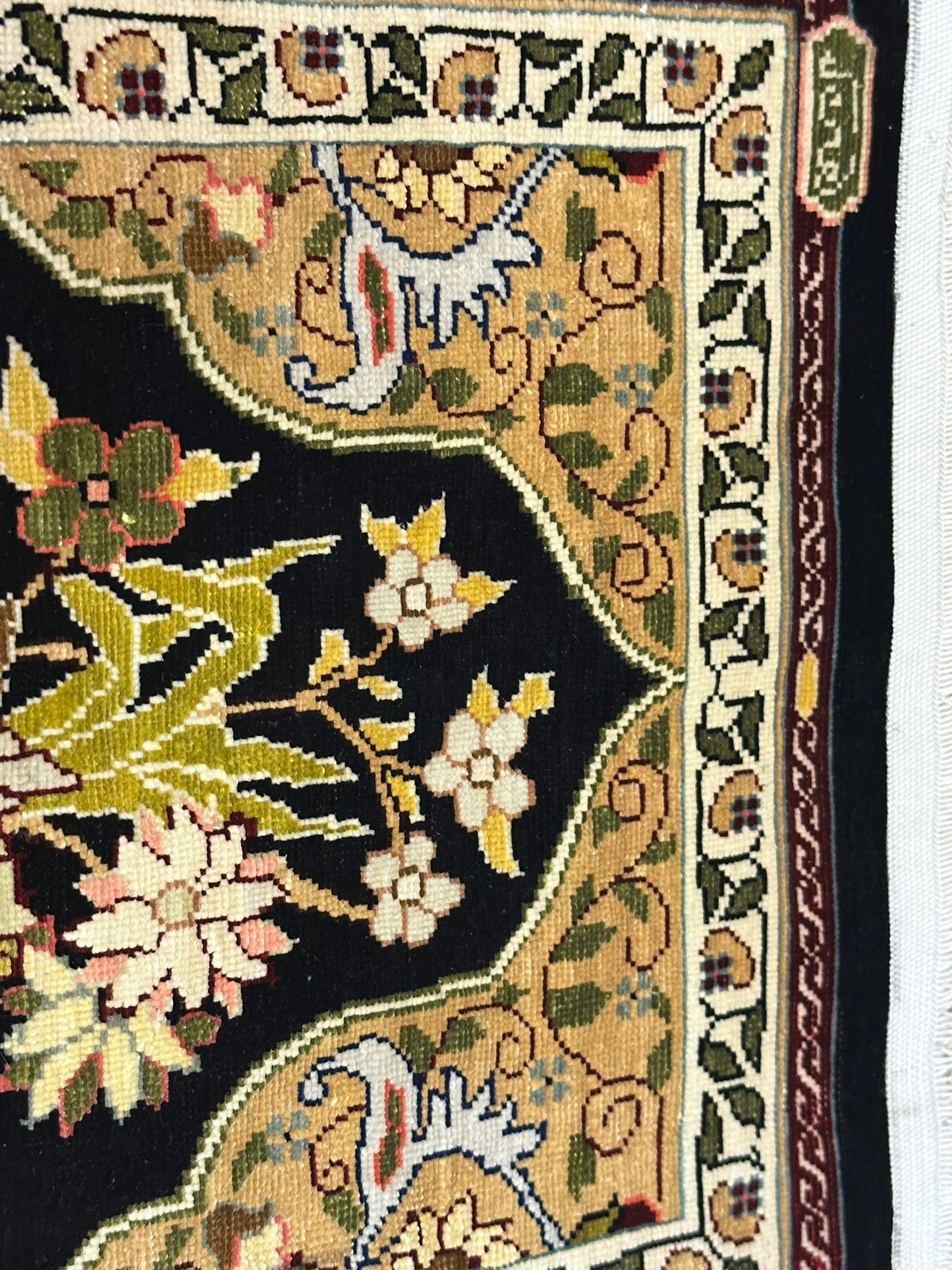 Orientteppich handgeknüpft Hereke Seide Lebensbaum 40x30 cm