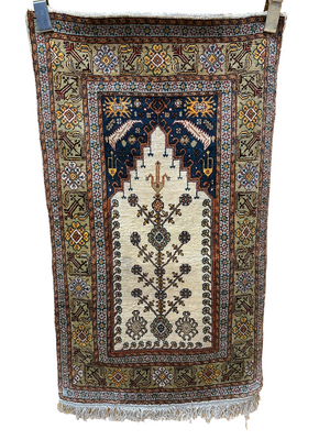 Orientteppich handgeknüpft Hereke Seide Lebensbaum 48x58 cm