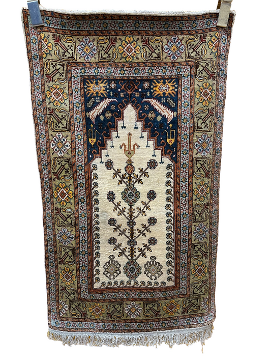 Orientteppich handgeknüpft Hereke Seide Lebensbaum 48x58 cm