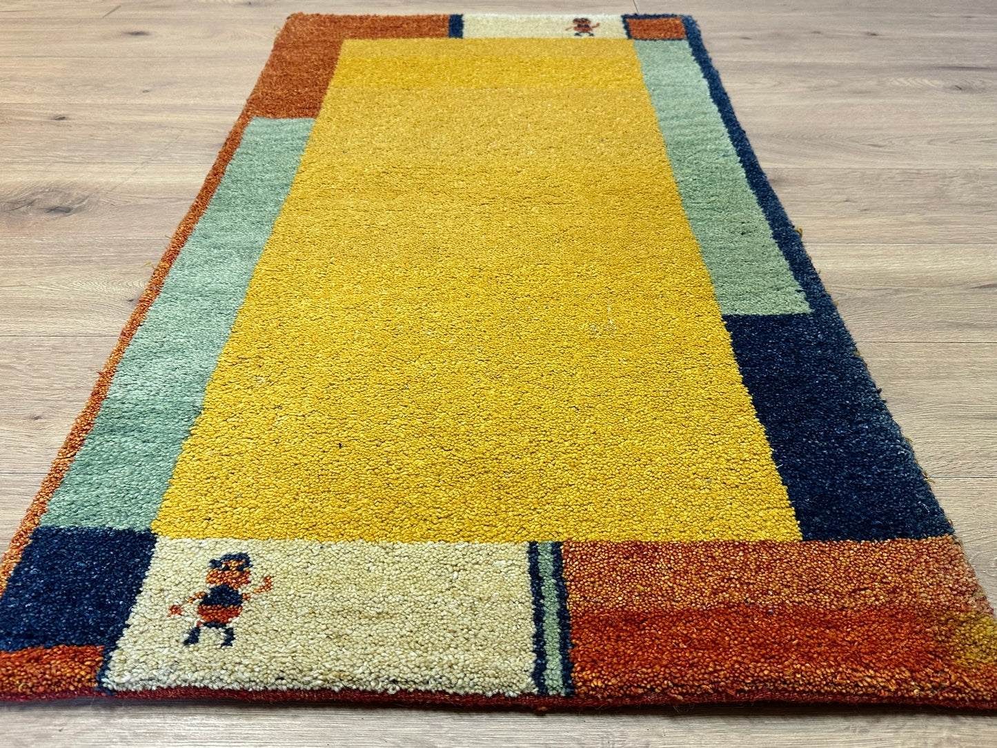 Handgeknüpfter Gabbeh Teppich Indien 135 x 72 cm