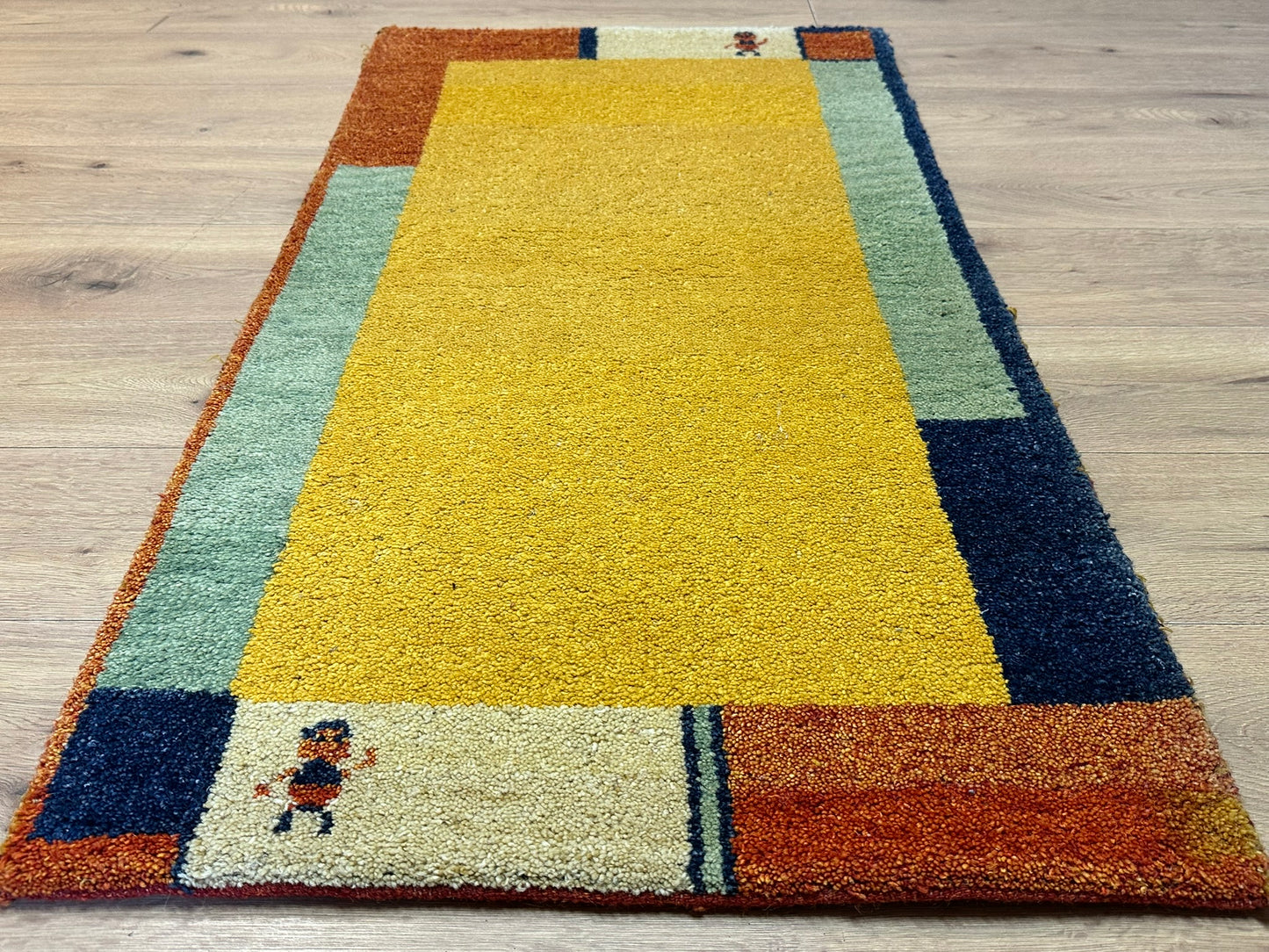 Handgeknüpfter Gabbeh Teppich Indien 135 x 72 cm