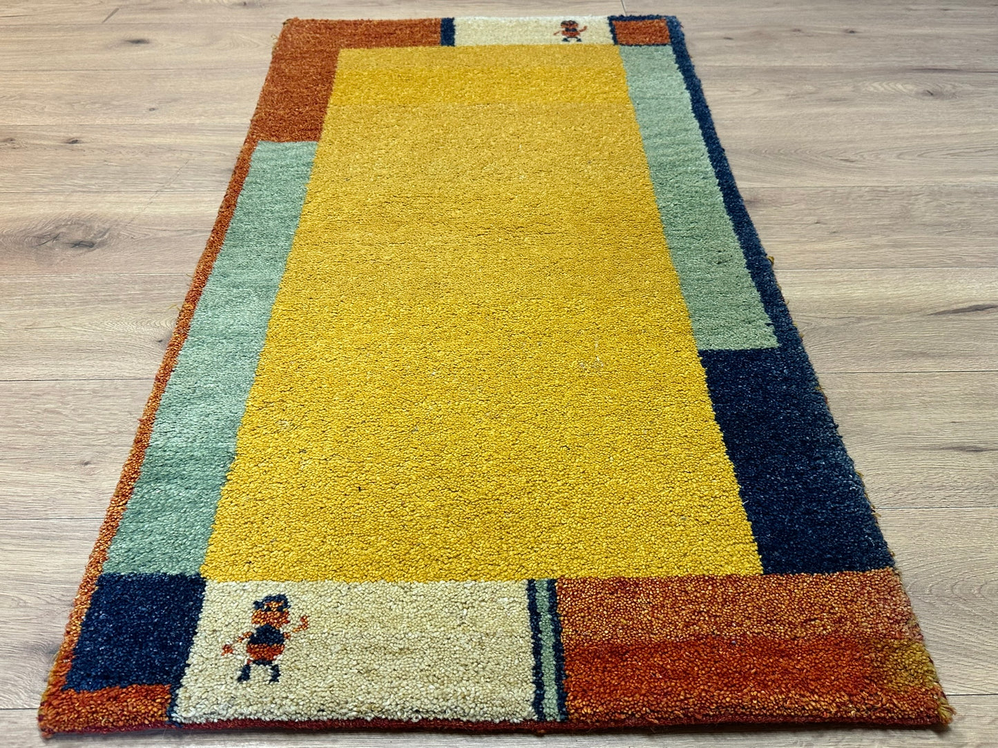 Handgeknüpfter Gabbeh Teppich Indien 135 x 72 cm