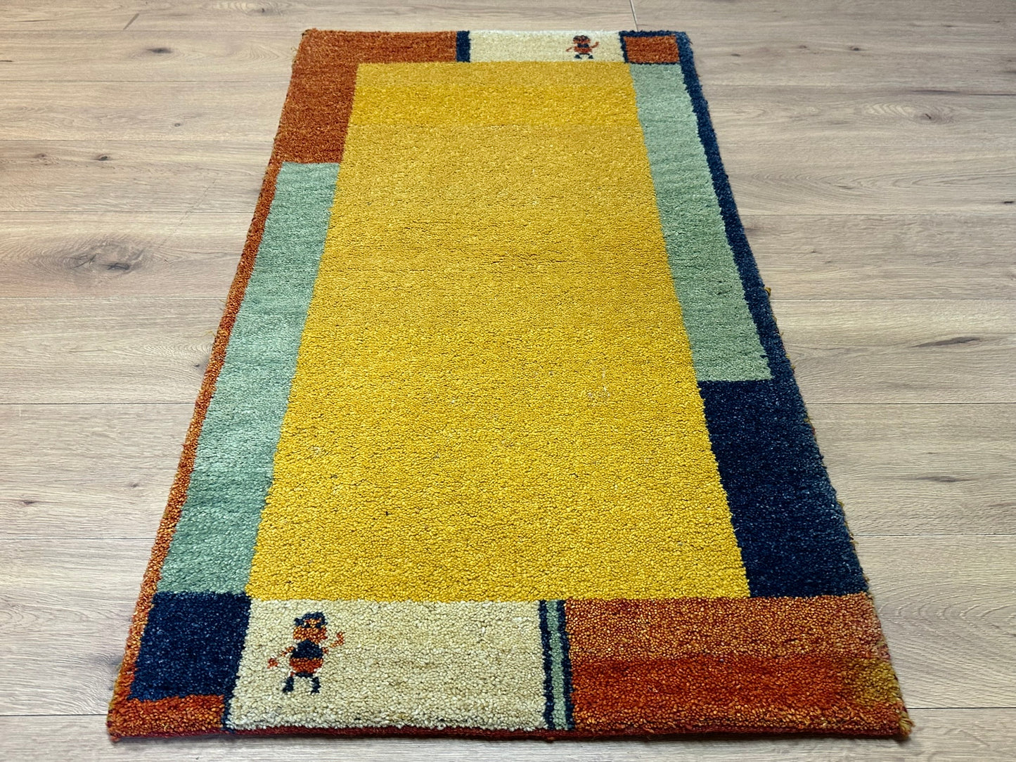 Handgeknüpfter Gabbeh Teppich Indien 135 x 72 cm
