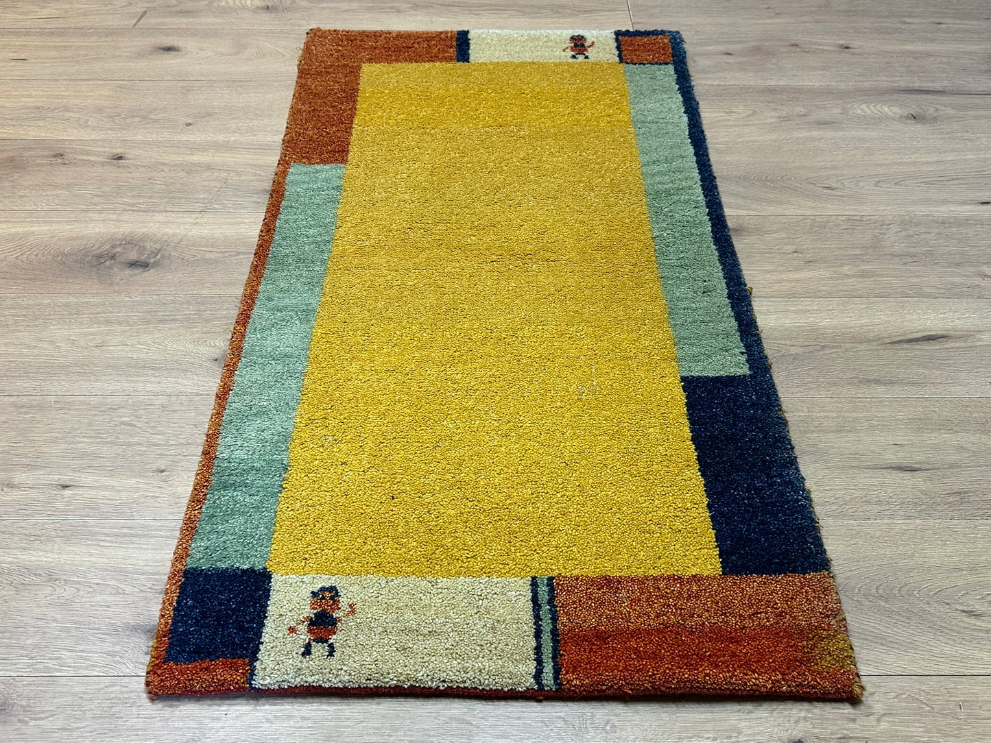 Handgeknüpfter Gabbeh Teppich Indien 135 x 72 cm