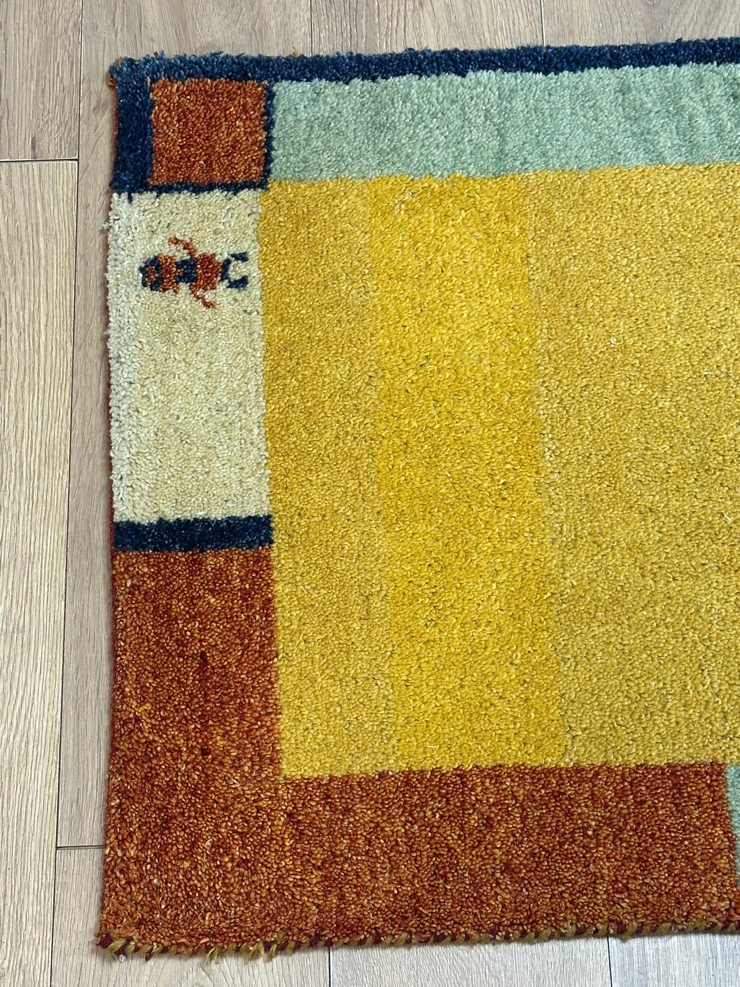 Handgeknüpfter Gabbeh Teppich Indien 135 x 72 cm