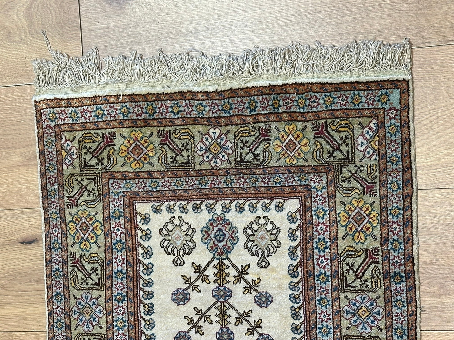 Orientteppich handgeknüpft Hereke Seide Lebensbaum 48x58 cm