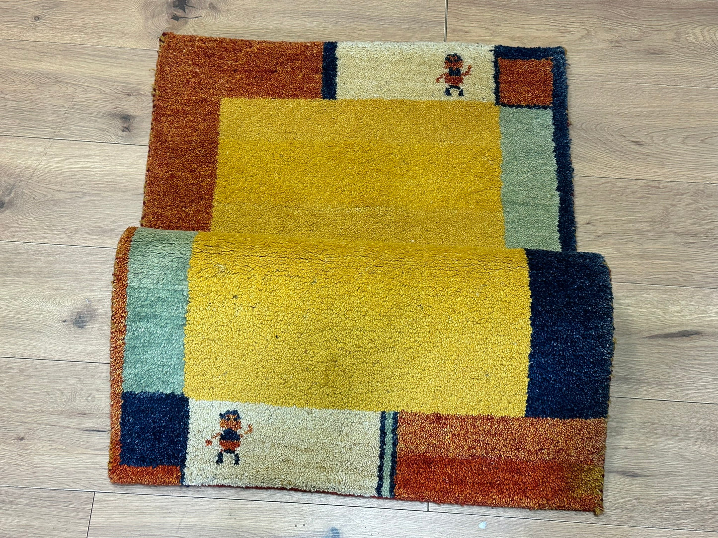 Handgeknüpfter Gabbeh Teppich Indien 135 x 72 cm