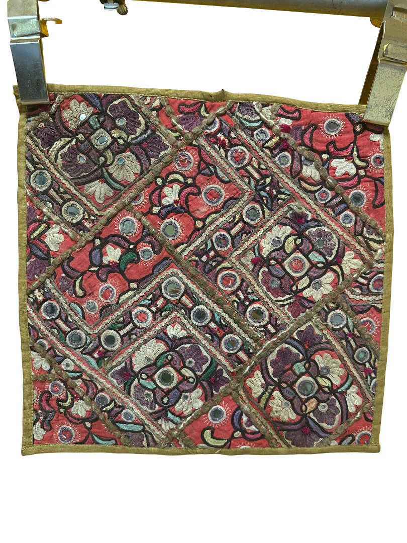 Antik Orientteppich handgeknüpft Turkmen Kelim Textil 40x40 cm