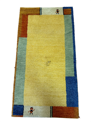 Handgeknüpfter Gabbeh Teppich Indien 140 x 70 cm
