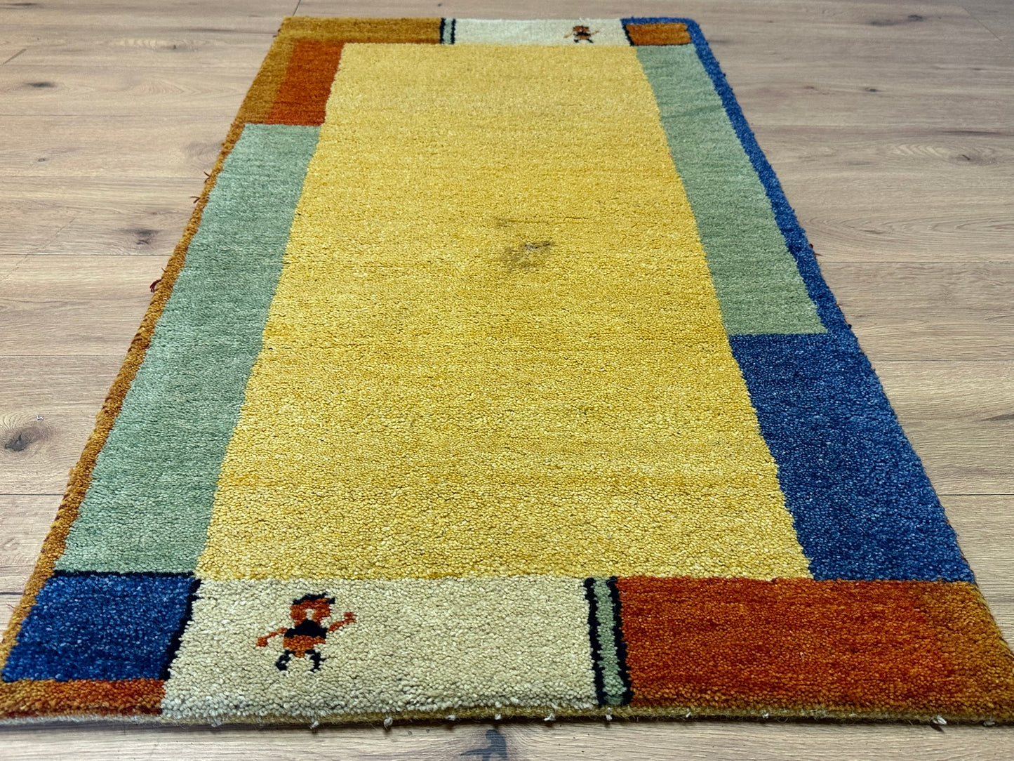 Handgeknüpfter Gabbeh Teppich Indien 140 x 70 cm