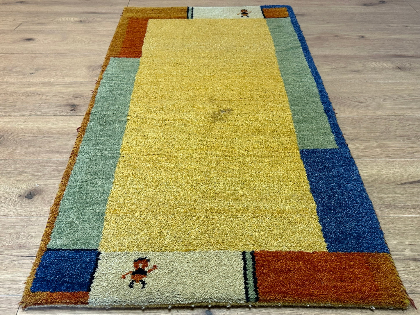 Handgeknüpfter Gabbeh Teppich Indien 140 x 70 cm
