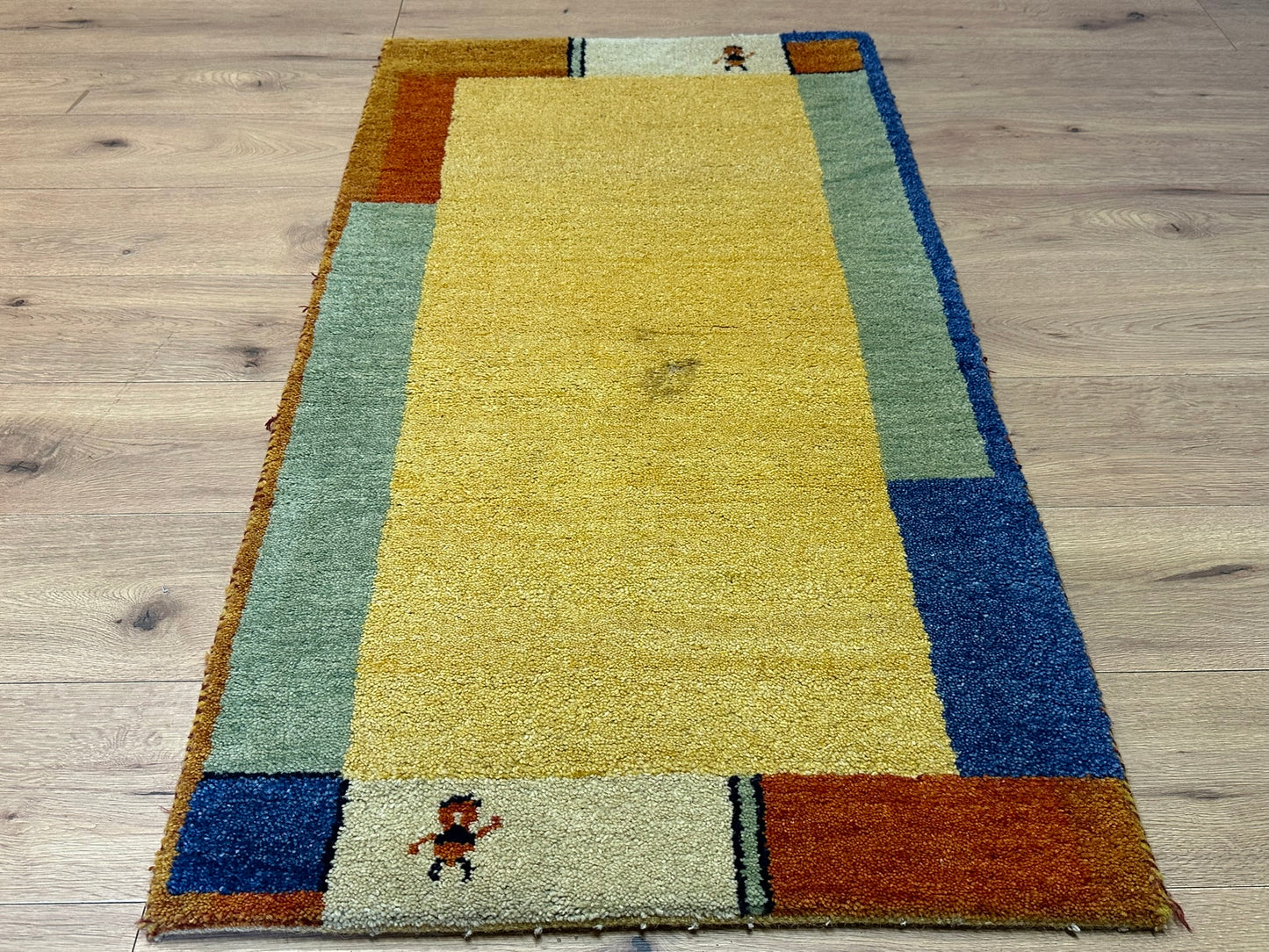 Handgeknüpfter Gabbeh Teppich Indien 140 x 70 cm